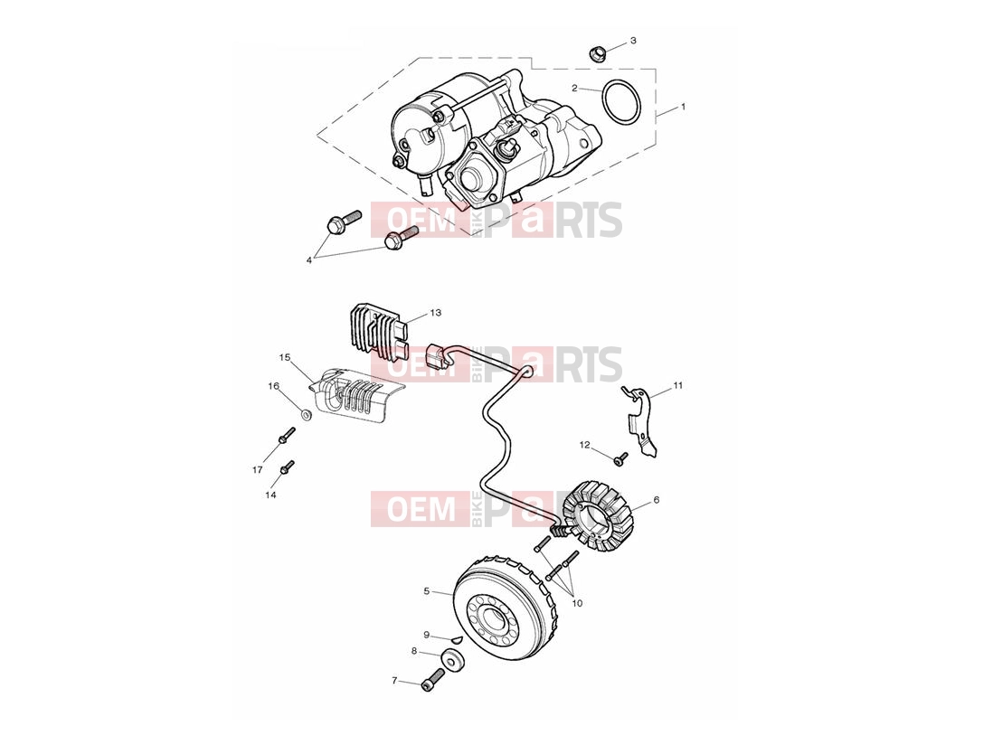 Triumph 2014 THUNDERBIRD LT Starter & Alternator