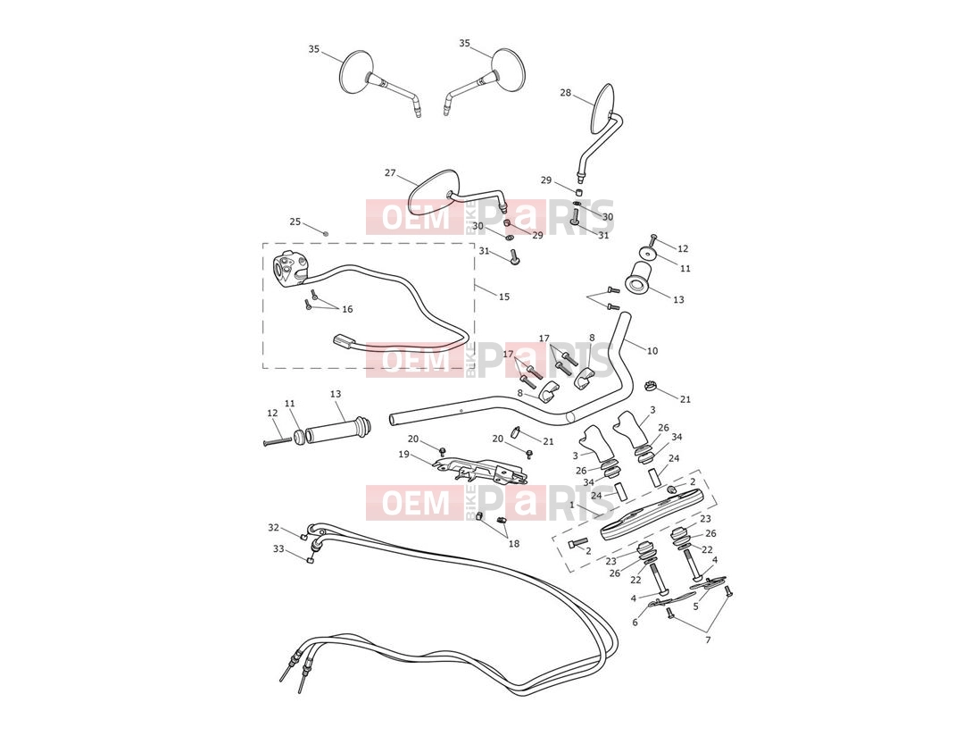 Triumph 2014 THUNDERBIRD STORM Handlebars, Top Yoke, Cables...