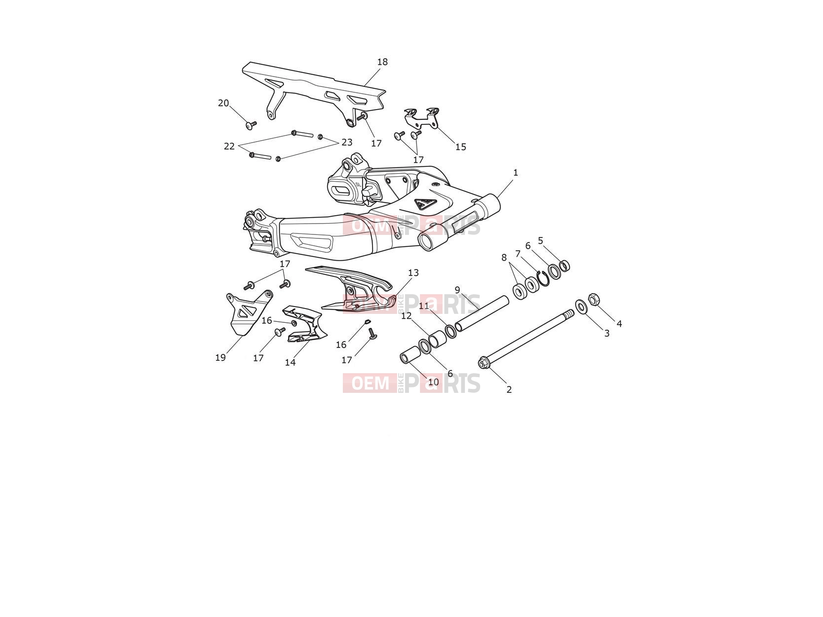 Triumph 2021 SCRAMBLER 1200 XC Swingarm Assembly