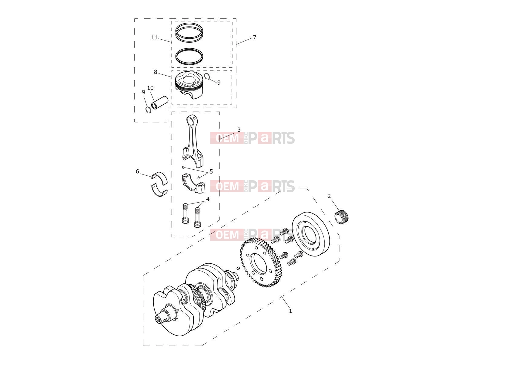 Triumph 2021 SCRAMBLER 1200 XC Crankshaft, Connecting Rods...