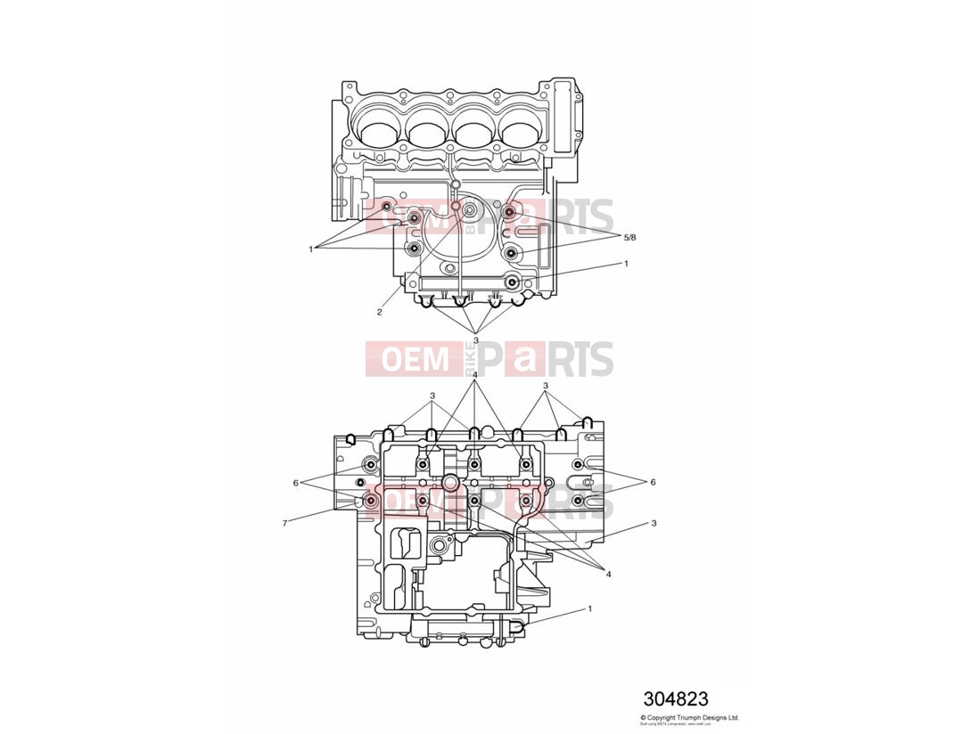 Triumph 2000 TT600 Crankcase Fixings