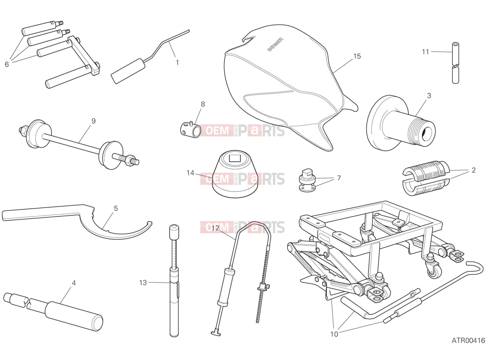 DUCATI 2022 XDiavel Nera WORKSHOP SERVICE TOOLS, FRAME