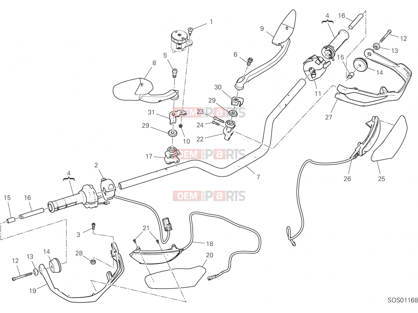 DUCATI 2023 Multistrada V2 HANDLEBAR