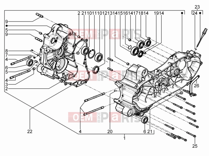 gilera 2015 Fuoco 500 LT Engine » Crankcase