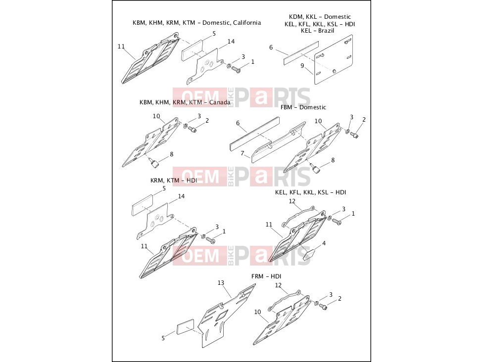 Harley-Davidson 2015 TOURING ULTRA CLASSIC LOW TWIN-COOLED  - FLHTCUL TC LICENSE PLATE BRACKETS