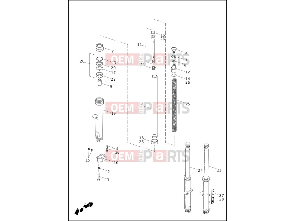 Harley-Davidson 2013 SOFTAIL BLACKLINE  - FXS 103 FORK, FRONT - FXST