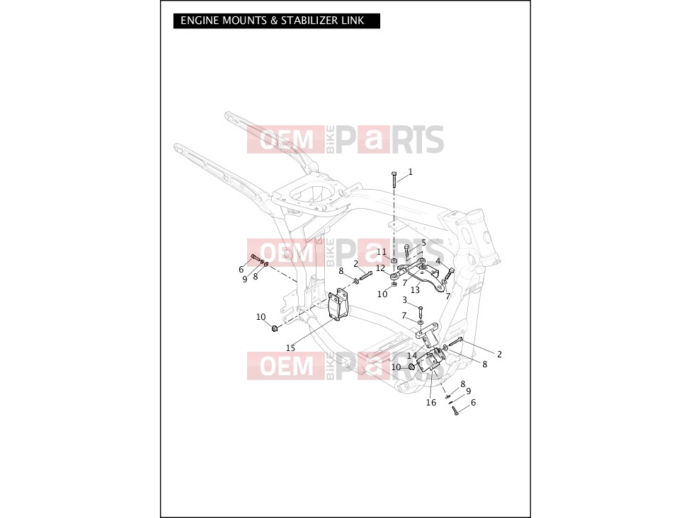 Harley-Davidson 2012 DYNA DYNA WIDE GLIDE  - FXDWG 103 ENGINE MOUNTS & STABILIZER LINK