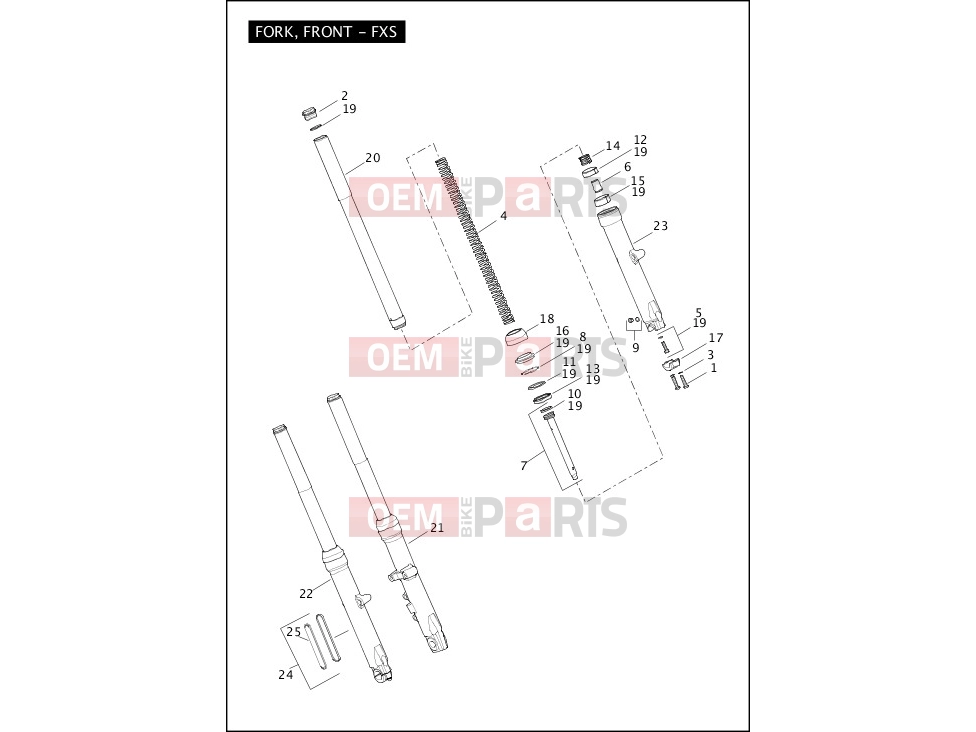 Harley-Davidson 2012 SOFTAIL BLACKLINE  - FXS FORK, FRONT - FXS
