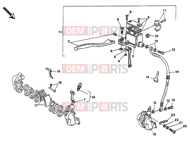 DUCATI 2000 Monster 400 FRONT BRAKE SYSTEM » BRAKING SYSTEM