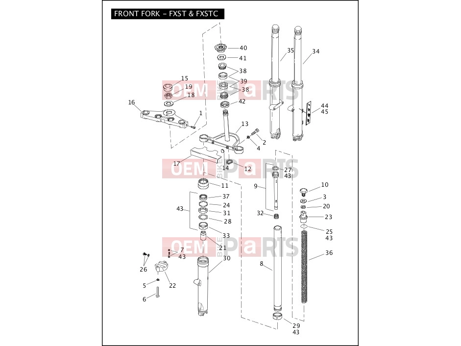 Harley-Davidson 2010 SOFTAIL SOFTAIL STANDARD  - FXST FRONT FORK - FXST & FXSTC
