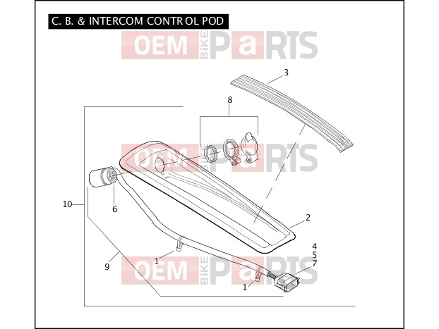 Harley-Davidson 2009 TOURING ROAD GLIDE  - FLTR C.B. & INTERCOM CONTROL POD