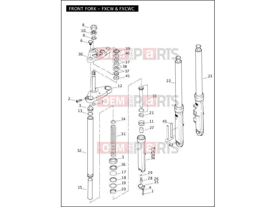 Harley-Davidson 2008 SOFTAIL NIGHT TRAIN  - FXSTB FRONT FORK - FXCW & FXCWC