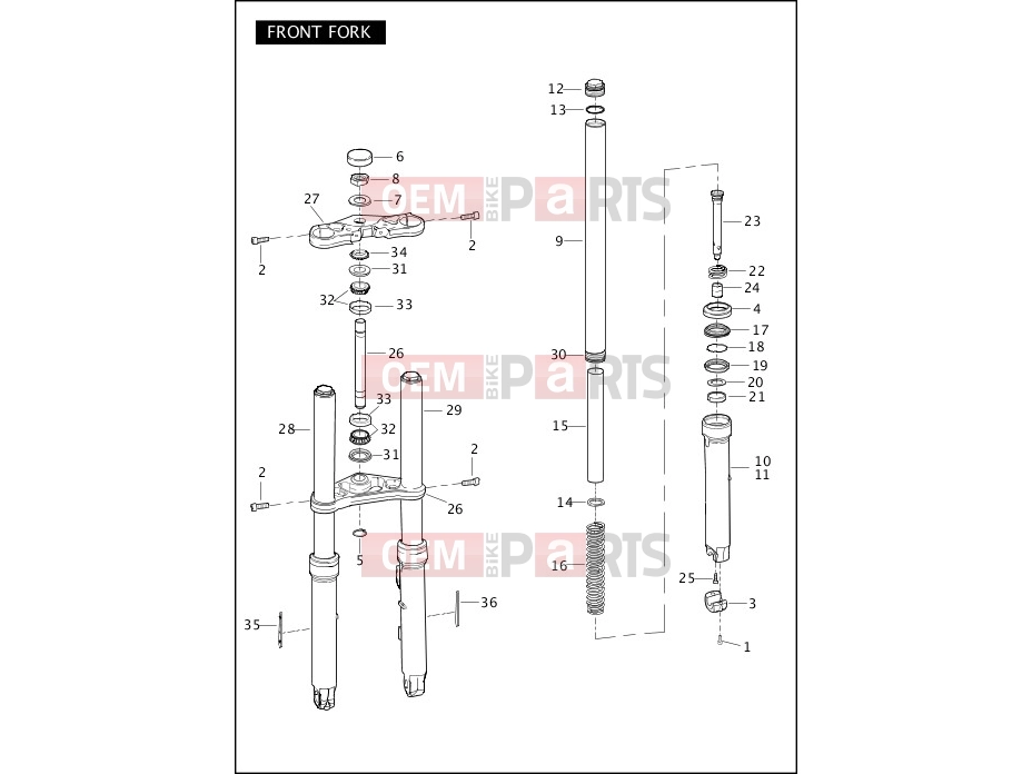 Harley-Davidson 2008 VRSC VRSCD NIGHT ROD  - VRSCD FRONT FORK
