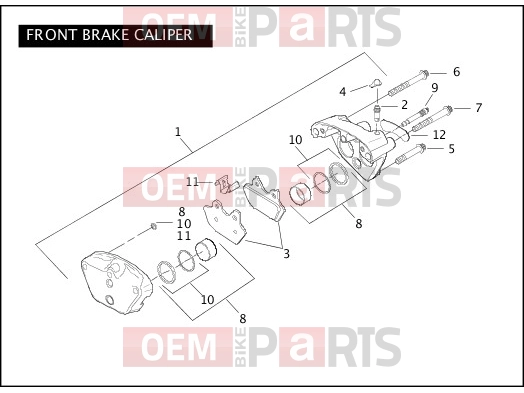 Harley-Davidson 2007 SOFTAIL NIGHT TRAIN  - FXSTB FRONT BRAKE CALIPER