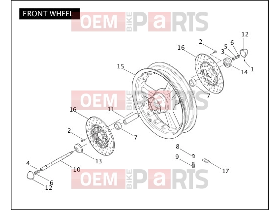 Harley-Davidson 2004 CVO/CUSTOM CVO SOFTAIL DEUCE  - FXSTDSE2 FRONT WHEEL