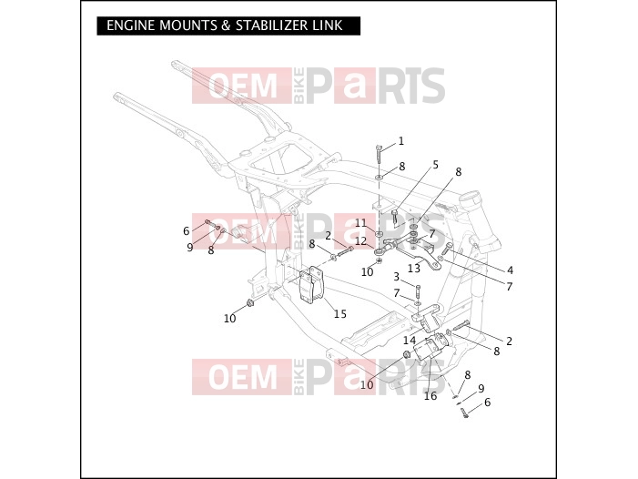 Harley-Davidson 2004 DYNA DYNA SUPER GLIDE  - FXD ENGINE MOUNTS & STABILIZER LINK