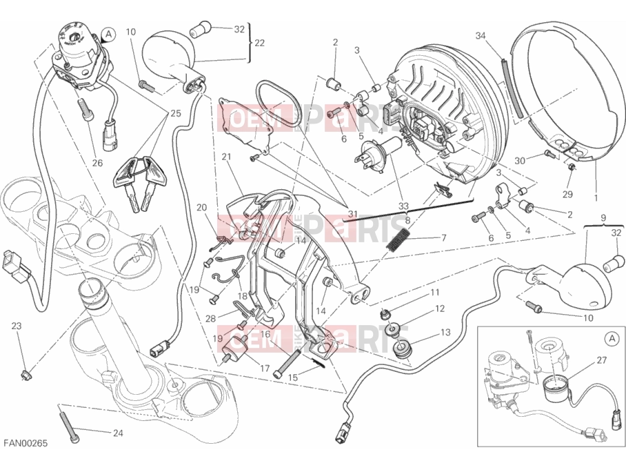 DUCATI 2017 Scrambler Icon HEADLIGHT