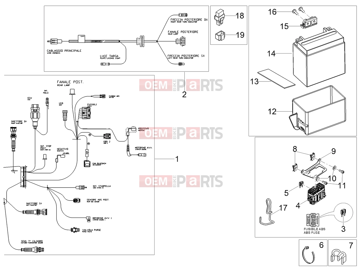 MOTOGUZZI V7 Stone 850 (EU, GSO) Electrical systems » Rear electrical system
