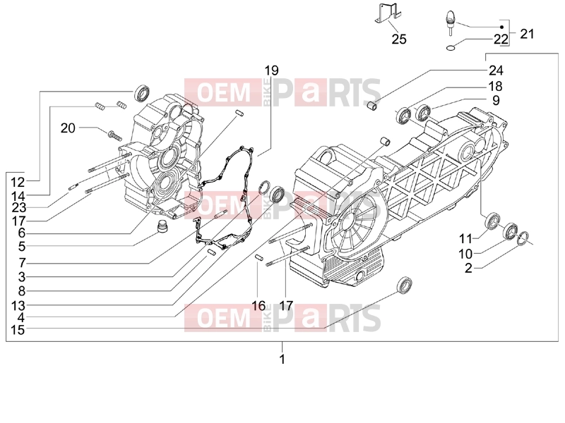 PIAGGIO Beverly 400 ie Tourer Engine » Crankcase