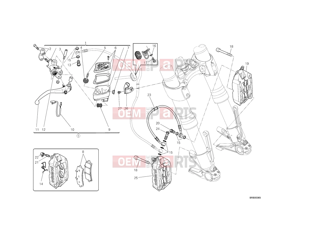 FRONT BRAKE SYSTEM - Ducati Diavel Strada 2013