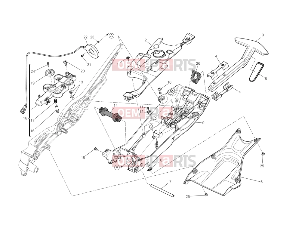 DUCATI 2014 Diavel REAR FRAME COMP.