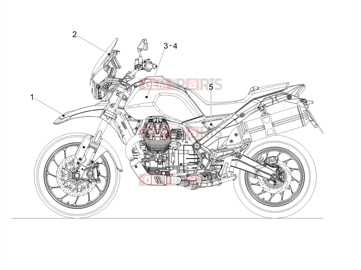 MOTOGUZZI V85 TT Strada E5+ (EU) Body » Decal