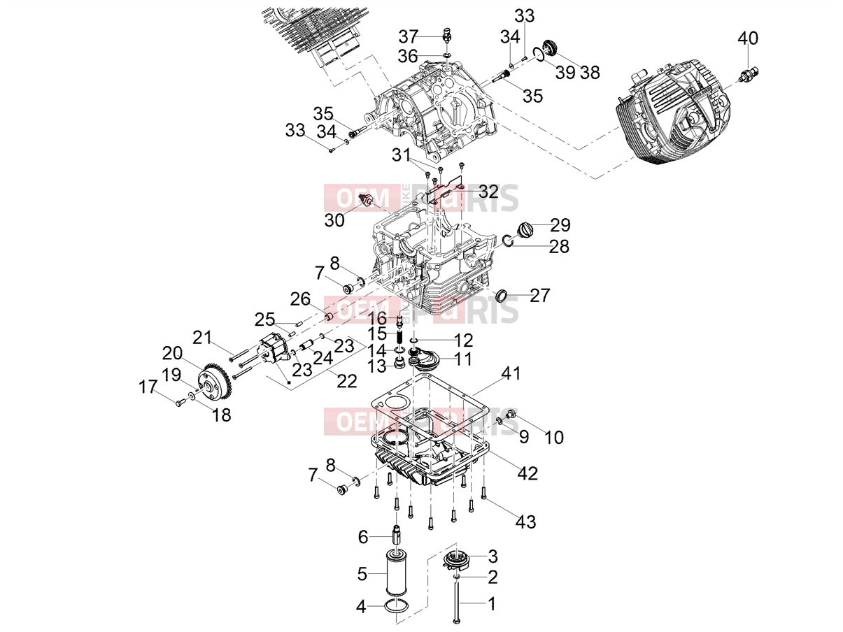 MOTOGUZZI V85 TT Strada E5+ (EU) Engine » Lubrication