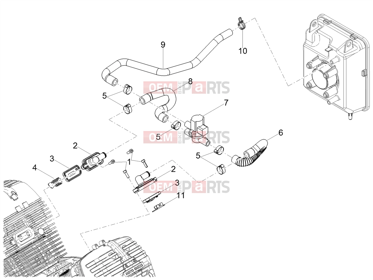 MOTOGUZZI V85 TT Strada E5+ (EU) Engine » Secondary air