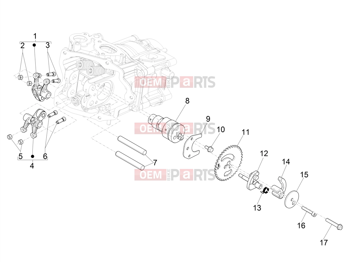 PIAGGIO Beverly 300 Deep Black E5 MY23 (EU) Engine » Rocking levers support unit