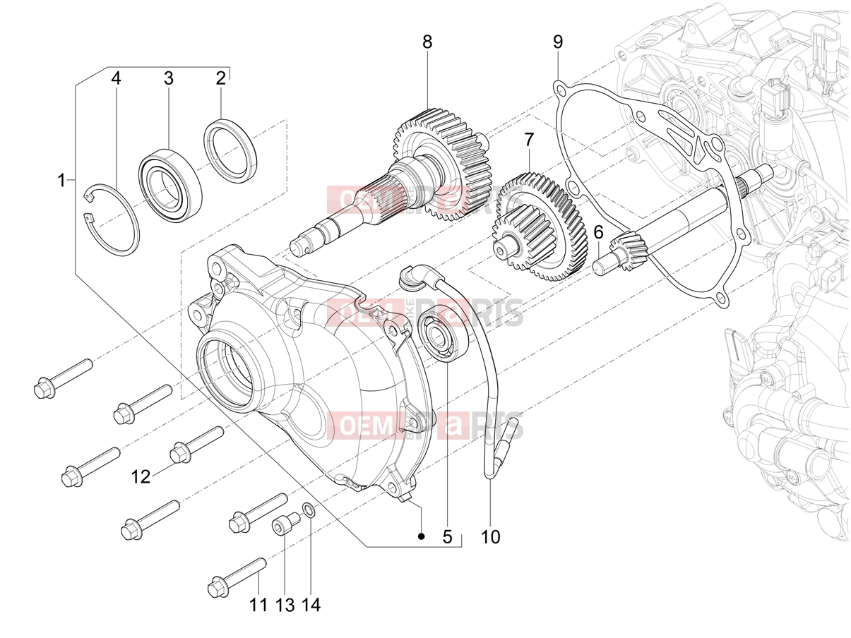 PIAGGIO Beverly 310 Classic - Sport E5+ (EU) Engine » Reduction unit