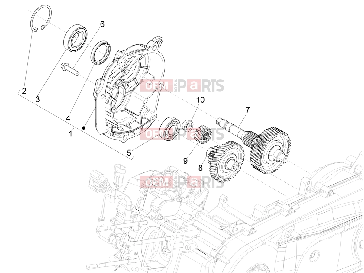 Engine » Reduction unit - Piaggio BV 400 Deep Black E5 (CA, USA) 2023