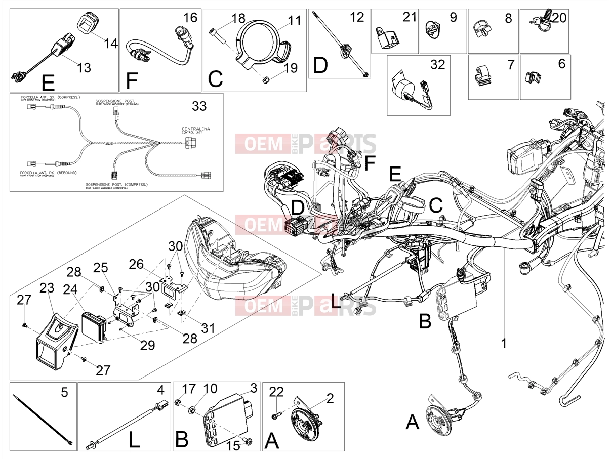 Electrical systems » Front electrical system - Motoguzzi V100 Mandello S E5+ (EU) 2025