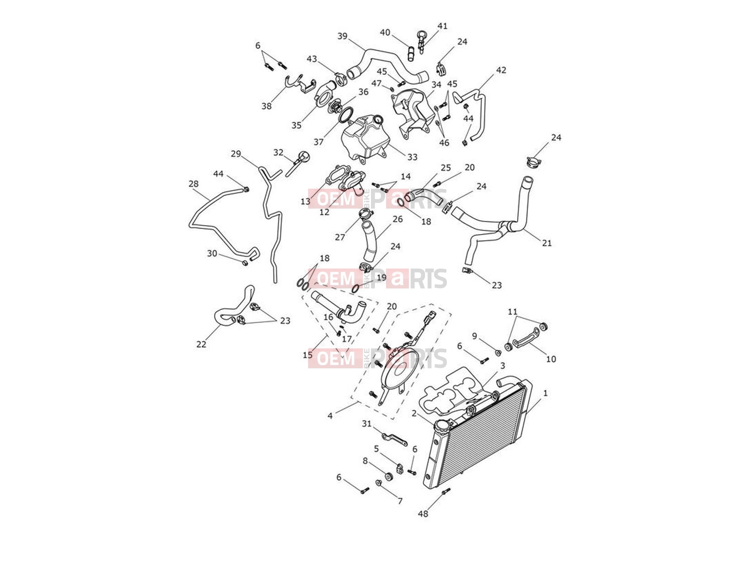 Triumph 2022 Trident 660 Cooling System