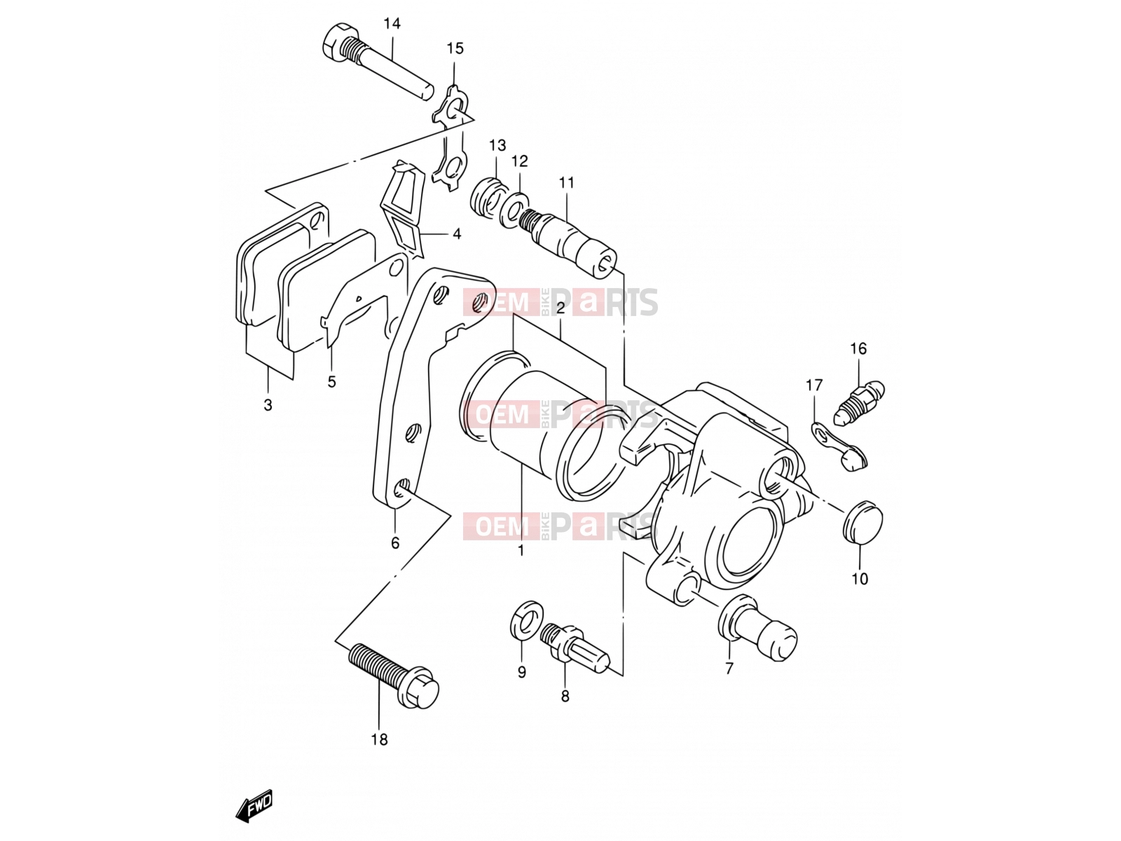 44 - FRONT CALIPER - Suzuki DF125E Y (2000)