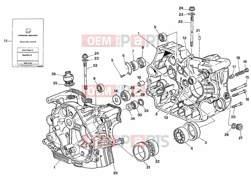 DUCATI 1993 907 I.E. CRANKCASE » ENGINE CASE