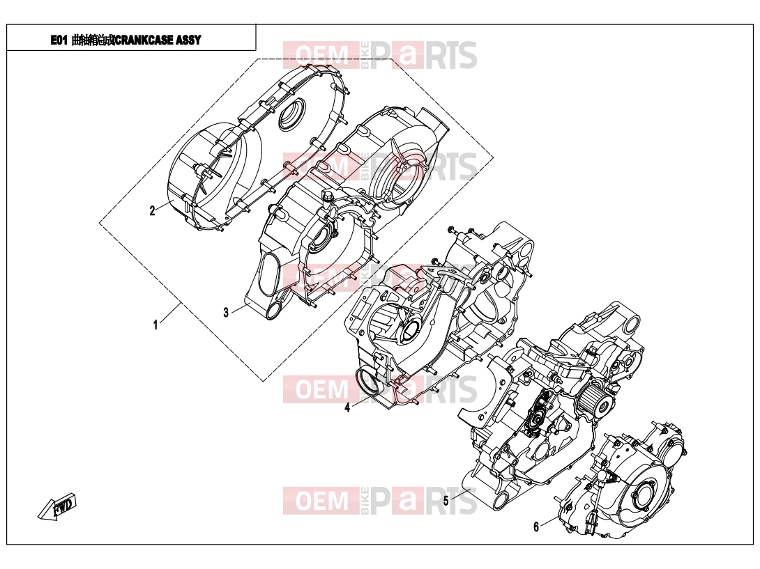CFMOTO 2018 UTV UFORCE 800 (CF800-3) CRANKCASE ASSY. - E01