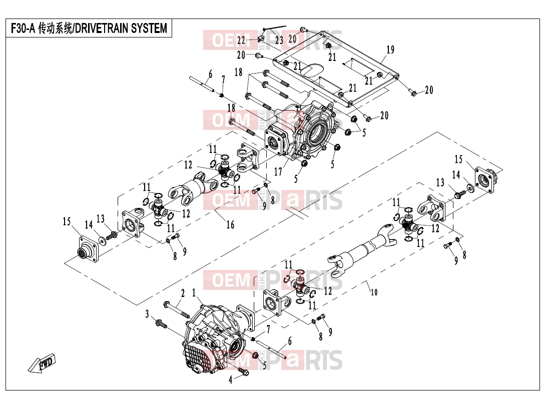 CFMOTO 2020 UTV UFORCE 800 (CF800-3) DRIVETRAIN SYSTEM(2017)