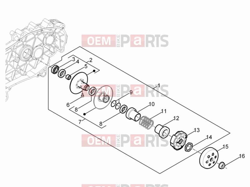 Engine » Driven pulley - Piaggio Typhoon 50 4T E2 (CA, US) 2023