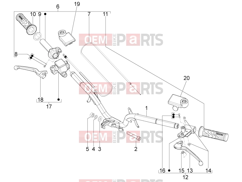 PIAGGIO Typhoon 50 4T E2 (CA, US) Handlebars/Steering » Handlebars - Master cil.