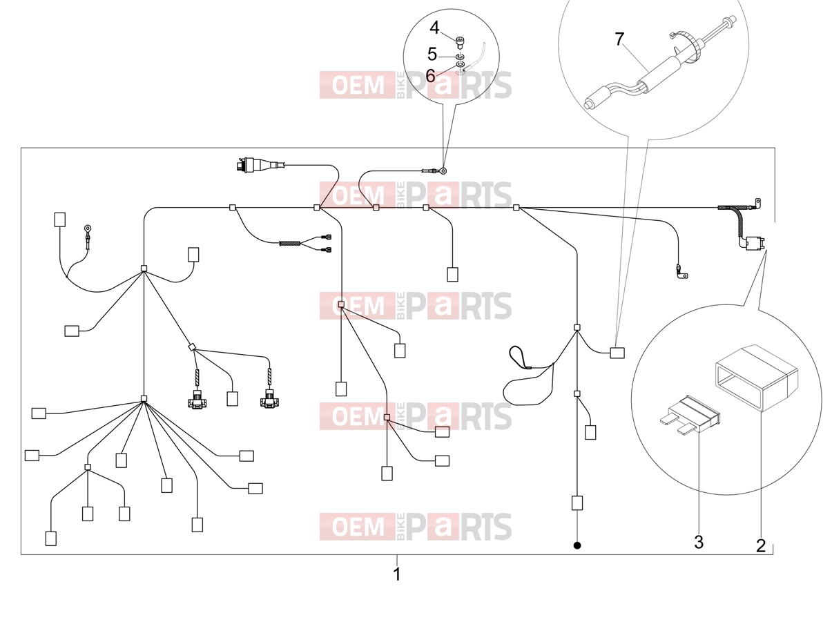 Electrical system » Main cable harness - Piaggio Typhoon 50 4T E2 (CA, US) 2025