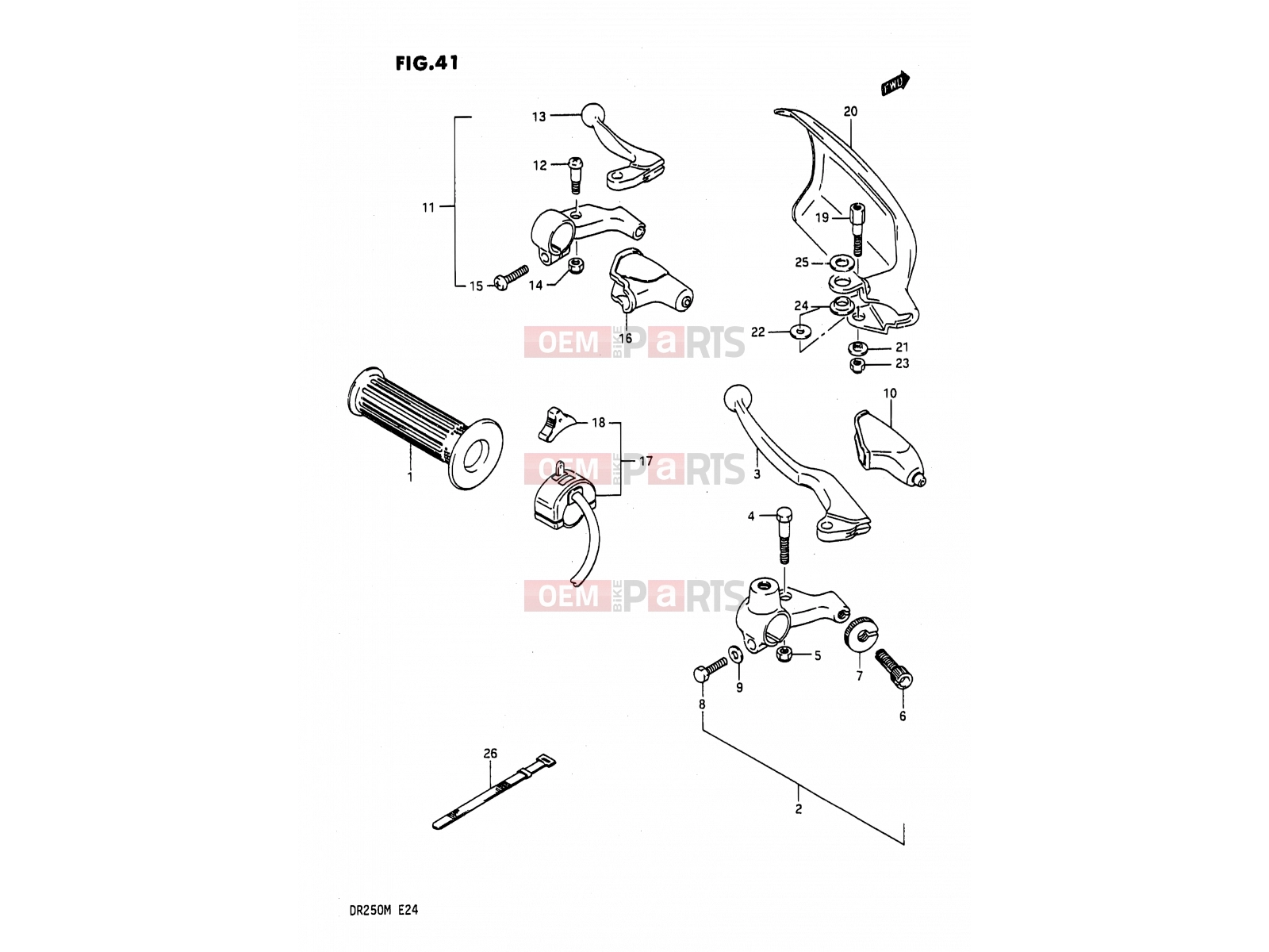 SUZUKI DR200 M (1991) 41 - LIGHT HANDLE SWITCH (E01,E02)