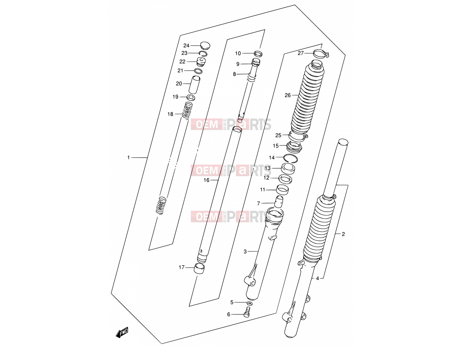 SUZUKI DR200SE K2 (2002) (E06,E24) 39 - FRONT DAMPER