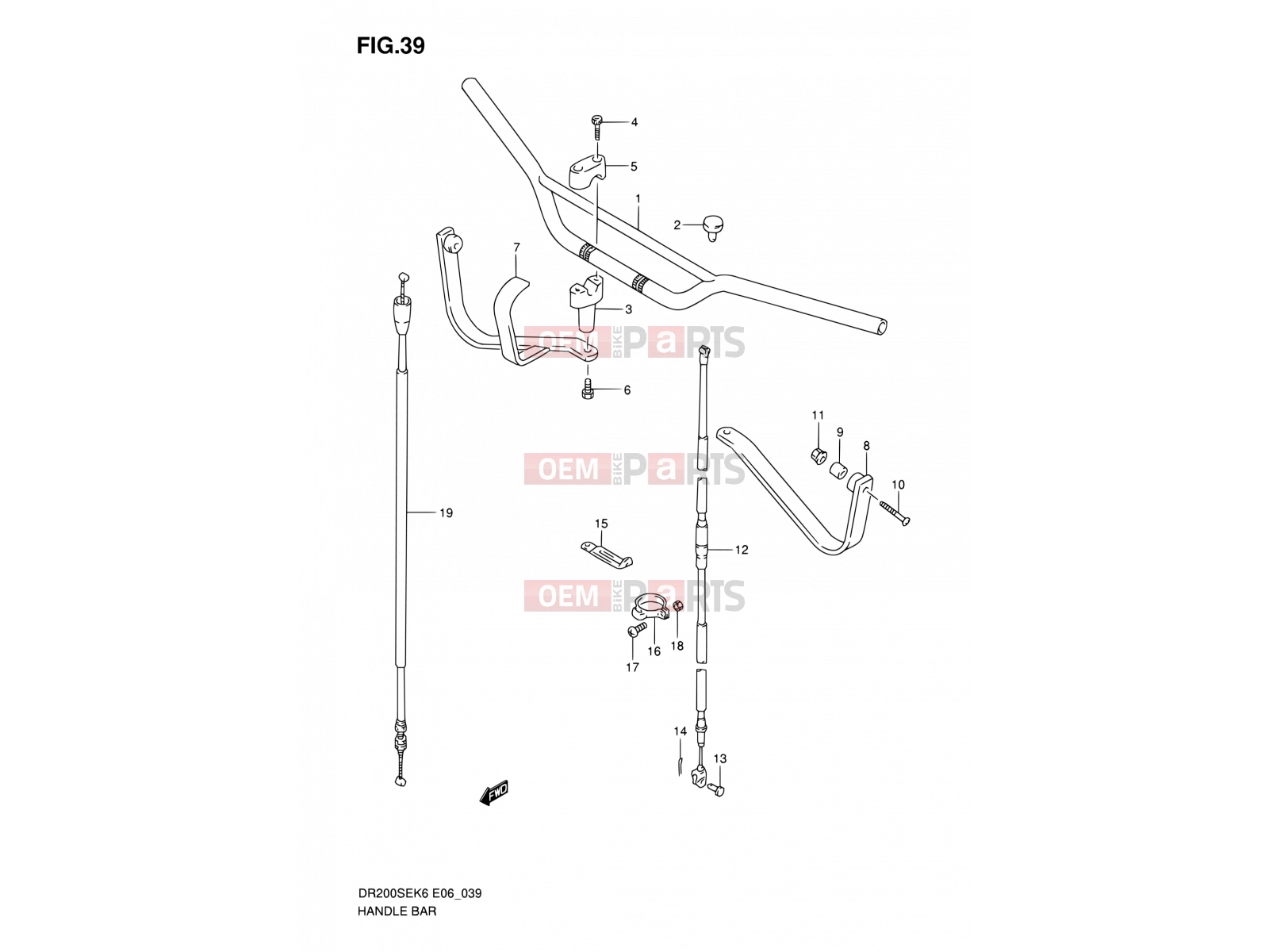 SUZUKI DR200SE K9 (2009) (E06,E24) 39 - HANDLE BAR (E24)