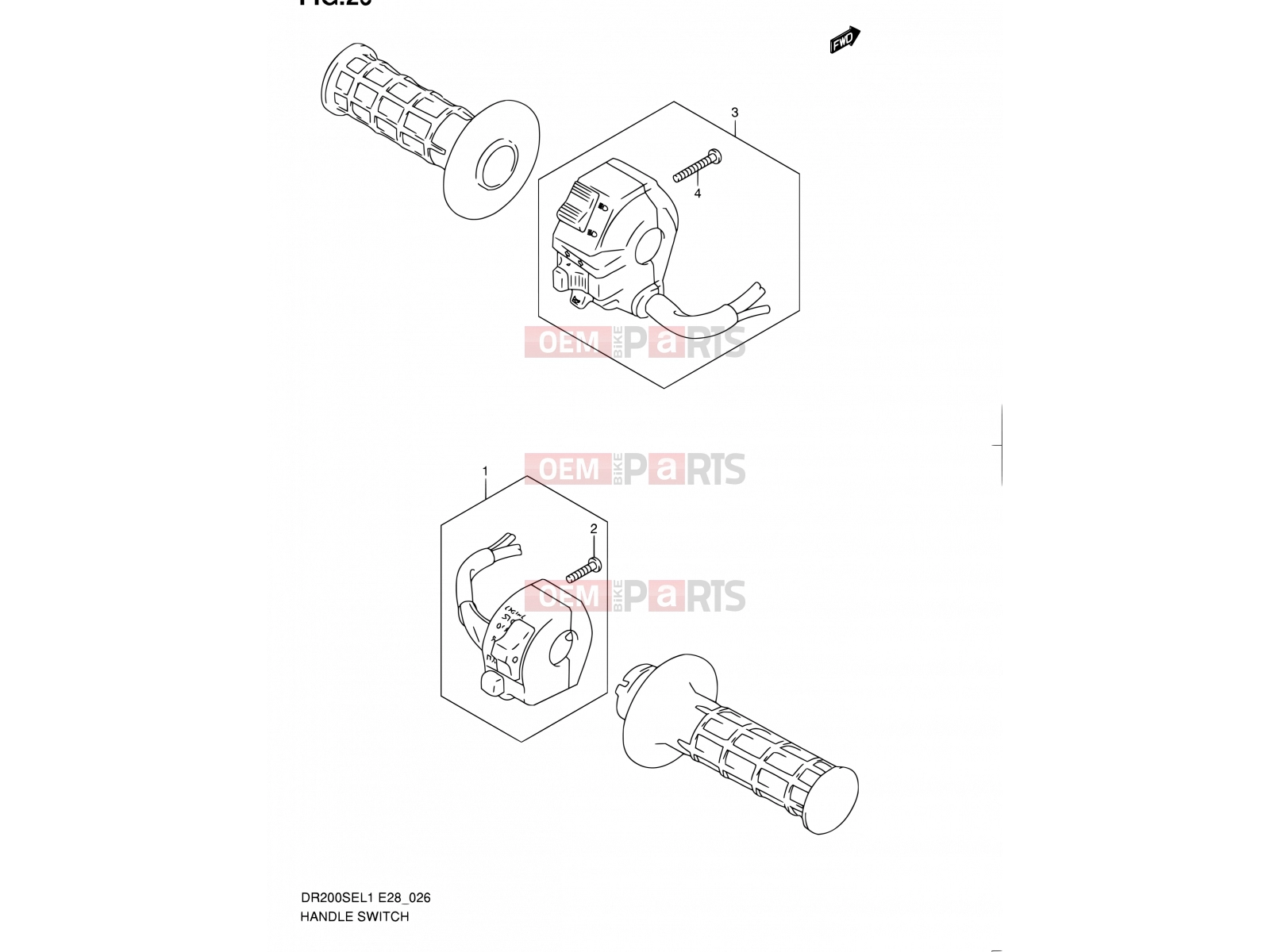 26 - HANDLE SWITCH - Suzuki DR200SE L1 (2011) (E03,E28,E33)
