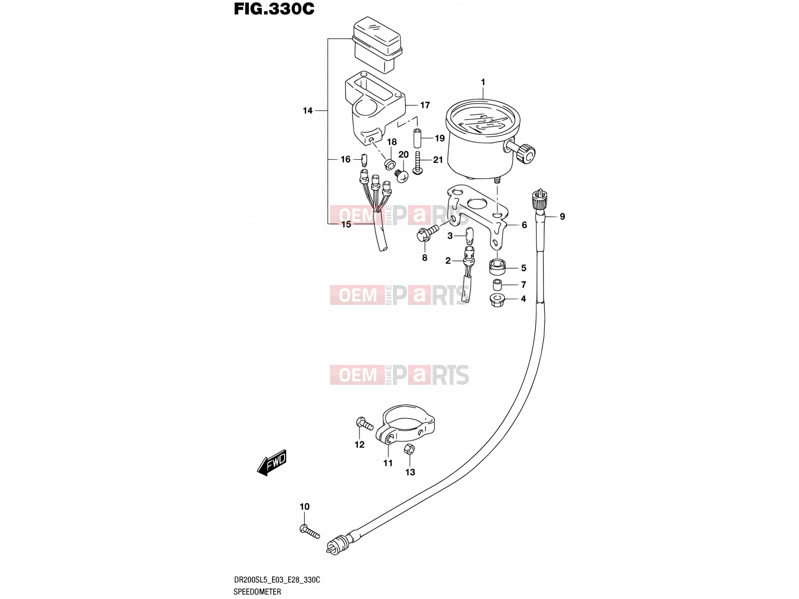 330C - SPEEDOMETER (DR200SL5 E33) - Suzuki DR200S L5 (2015) (E03,E28,E33)