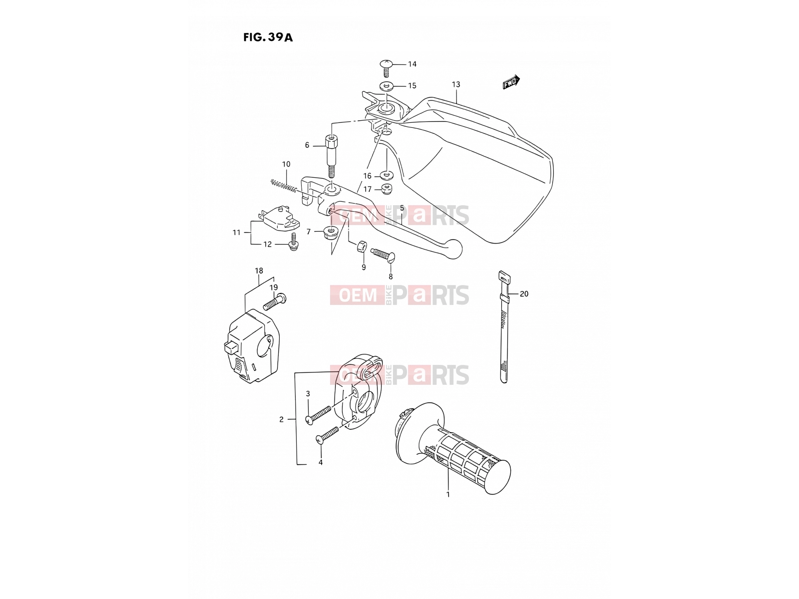 SUZUKI DR350S M (1991) (E02) 39A - RIGHT HANDLE SWITCH (SEE NOTE)