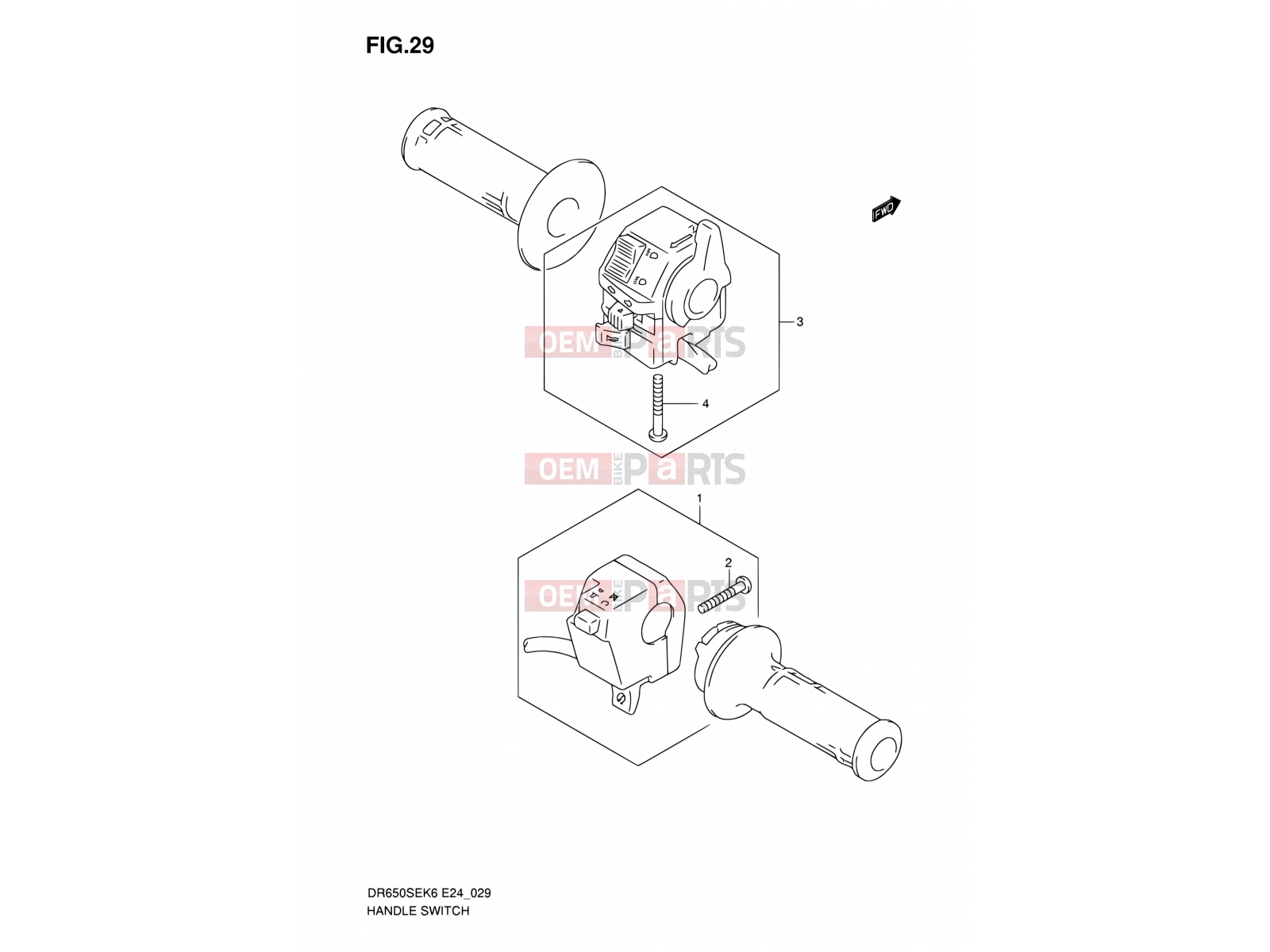 SUZUKI DR650SE K8 (2008) (E24) 29 - HANDLE SWITCH