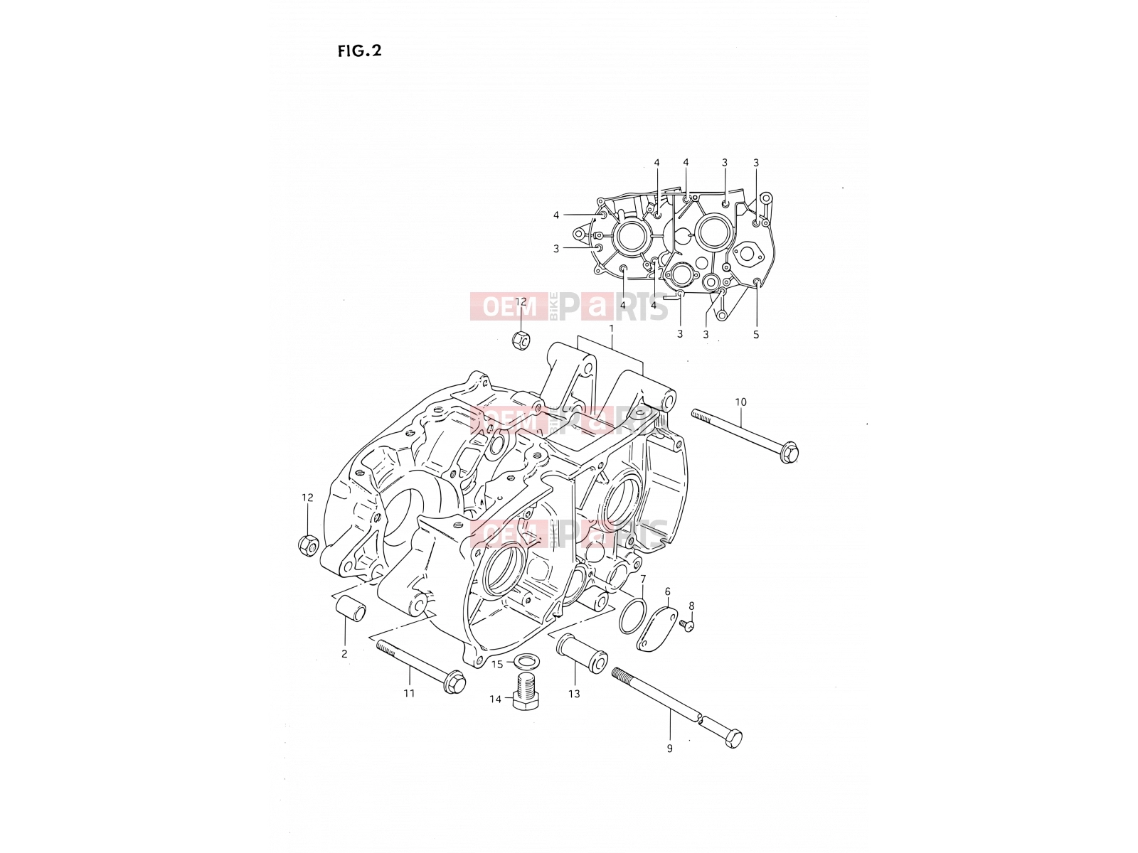 2 - CRANKCASE - Suzuki DS80 H (1987) (E24)
