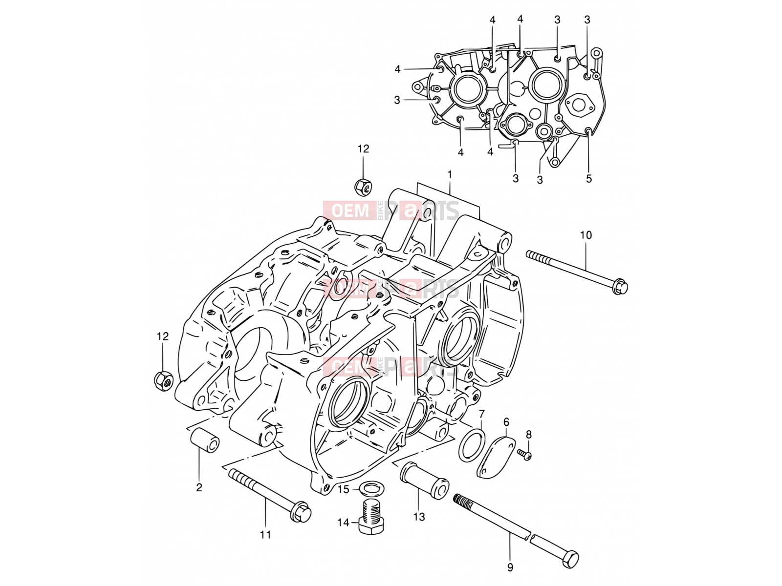 2 - CRANKCASE - Suzuki DS80 Y (2000) (E03,E28,E33)