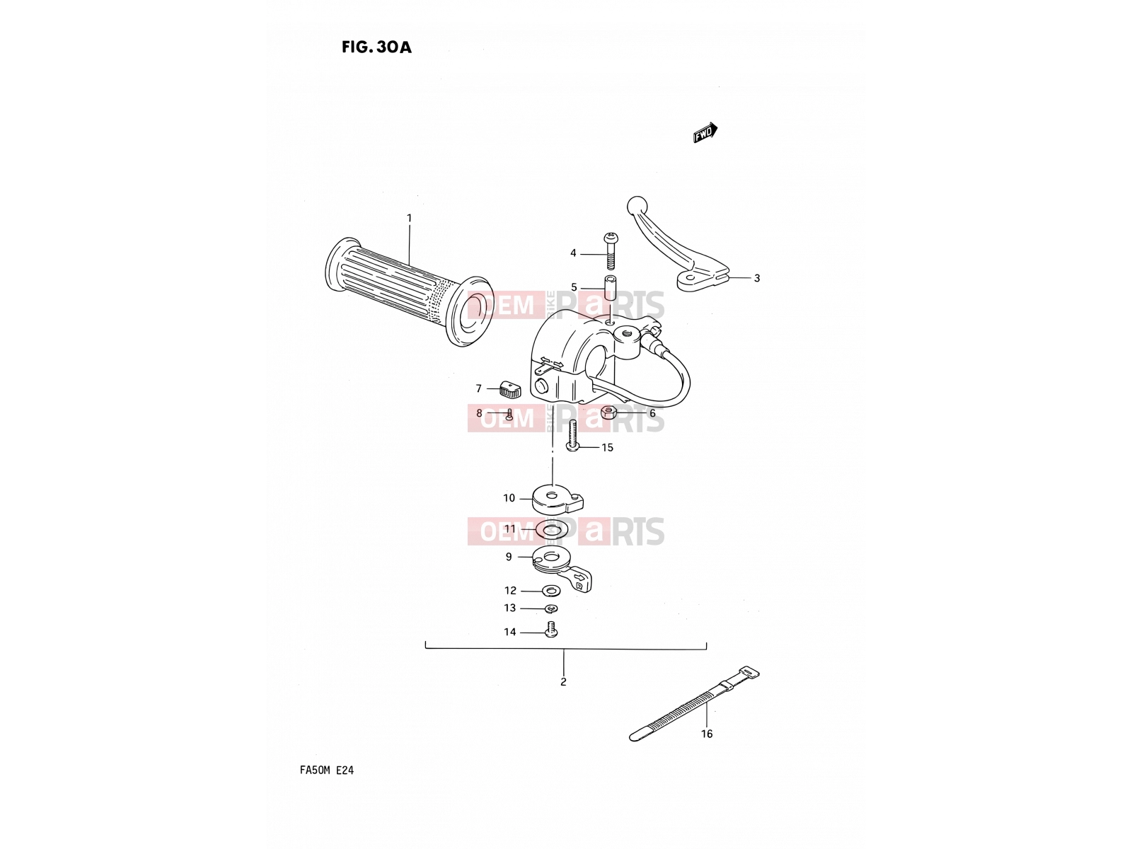 SUZUKI FA50 J (1988) 30A - LEFT HANDLE SWITCH (E21)